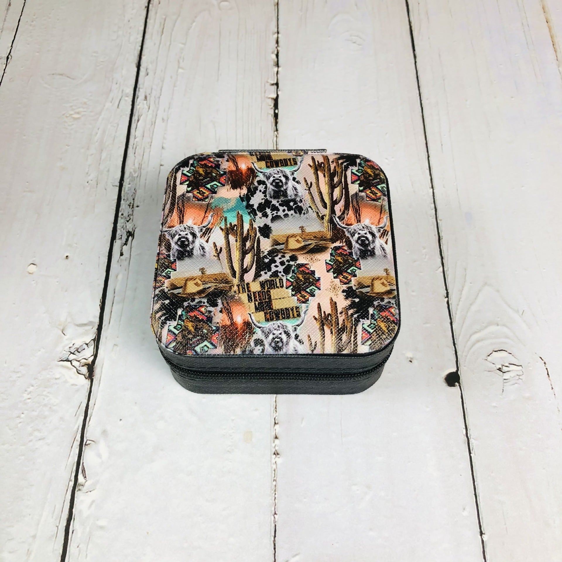 Zipper Printed Jewelry Box Easy To Carry de5442c5 af0a 46fb 93a6 e8a3bfd6cada