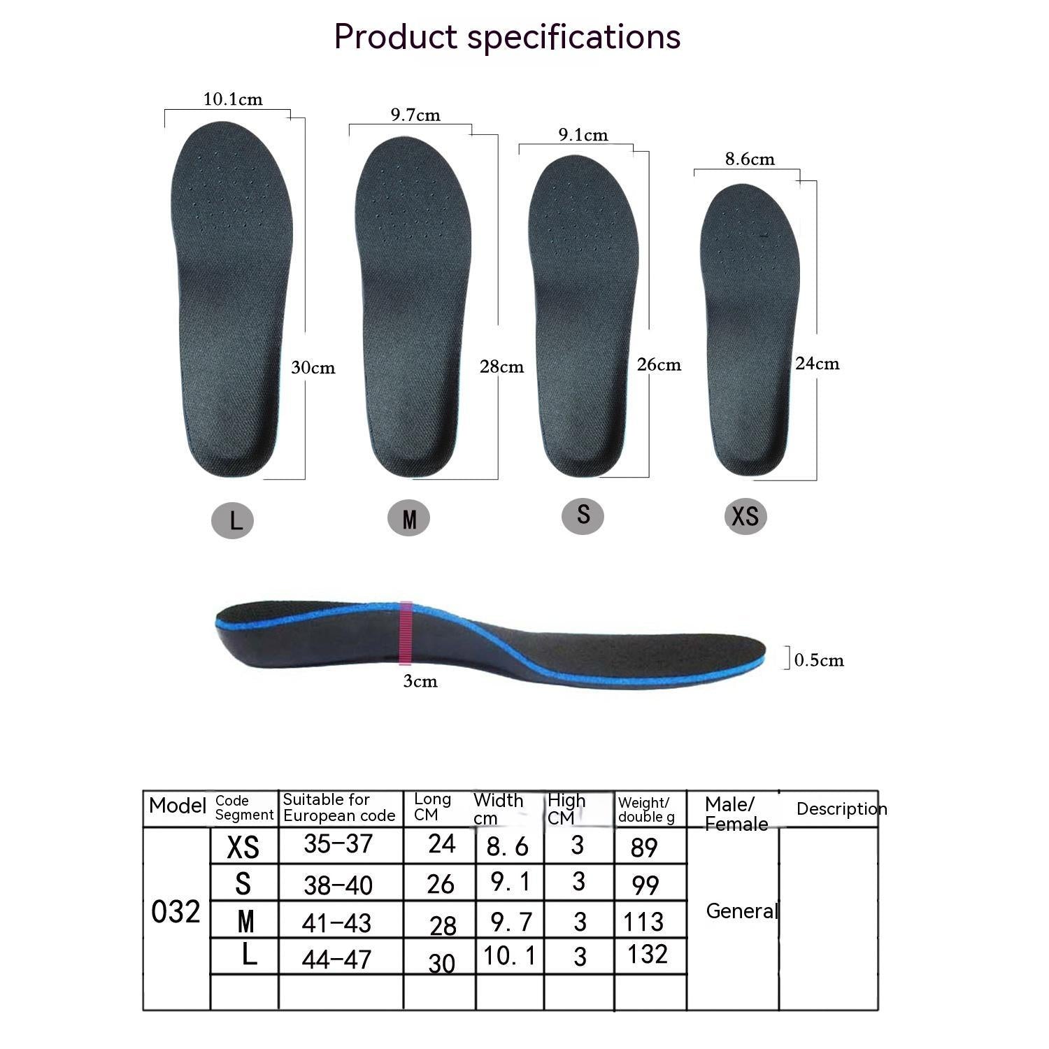 Black EVA Flat Foot Correction Insole de571c61 a951 413a b9b9 3de2e7f311a3 trans