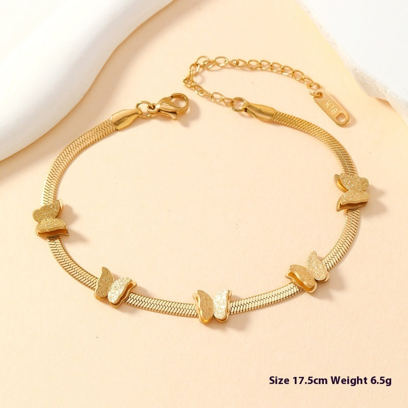 Titanium Steel Bracelet Female Non-fading Double Butterfly de653526 efd5 4931 9070 049a6b22e323 trans