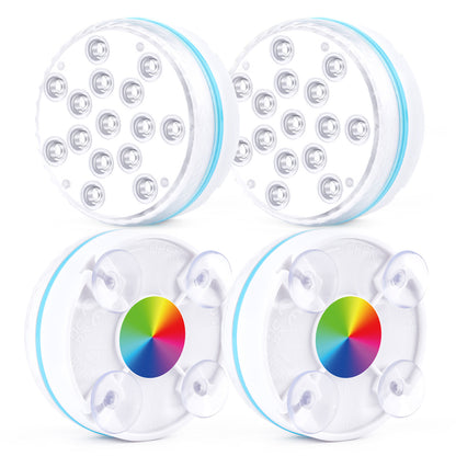 13 Led Submersible Light for Swimming Pool Garden Fountain Bathroom IP68 Waterproof Underwater Lamp with Suction Cup RF Remote - HD Wireless Product #13