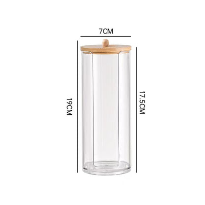 Cotton Swab Storage Box Acrylic Portable Round Container de7a1ccc 4b8f 4721 8a46 70e11cbe8b25