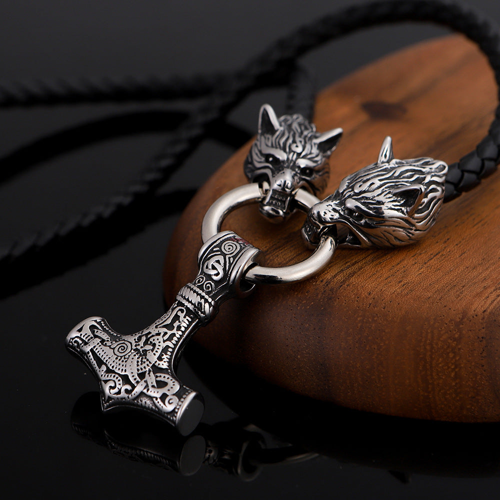 Nordic Viking Pendant Steel Satyr Head Necklace Men's Jewelry de7ce730 4dd3 4334 b1e9 589b02dc3d87