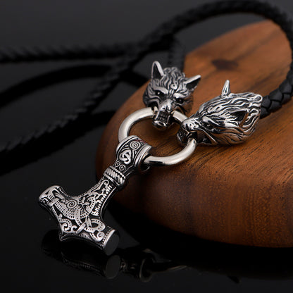 Nordic Viking Pendant Steel Satyr Head Necklace Men's Jewelry de7ce730 4dd3 4334 b1e9 589b02dc3d87