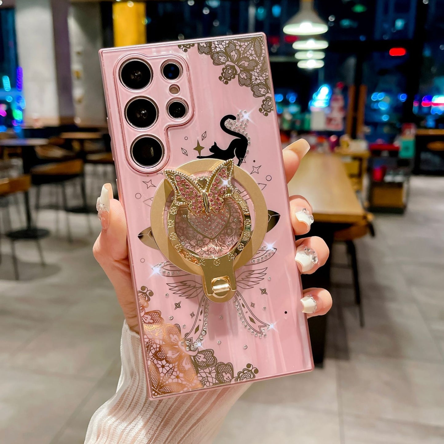 Minimally Designed Diamond Encrusted Butterfly Stand Phone Case de820615 29f1 44fc bff4 d922eab5d4e4