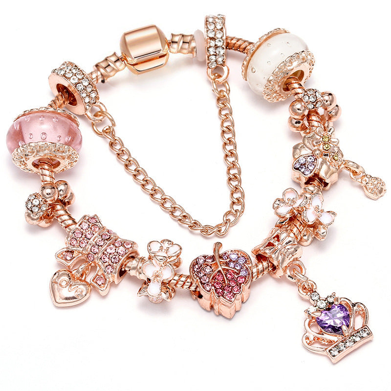 Rose Series Princess Crown Pendant Lady Bracelet de83dc39 f8eb 4269 b903 2d5554b52810