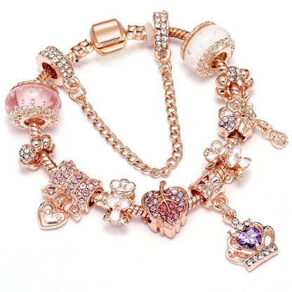 Rose Series Princess Crown Pendant Lady Bracelet de83dc39 f8eb 4269 b903 2d5554b52810
