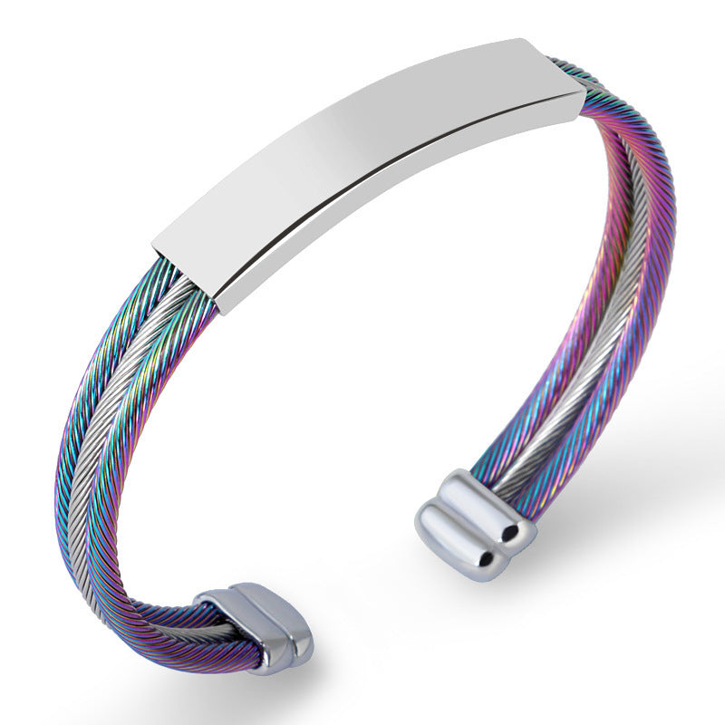 Titanium Steel Men's And Women's Couple Bracelet Wire Rope deba7888 25dd 45e3 84f3 81b516c67f6a