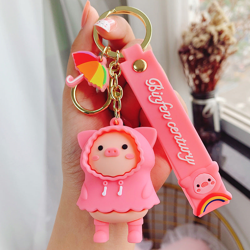 Raincoat Piggy Cute Cartoon Keychain Creative Accessories def5bd0a f969 4f41 95da 45f13096f690
