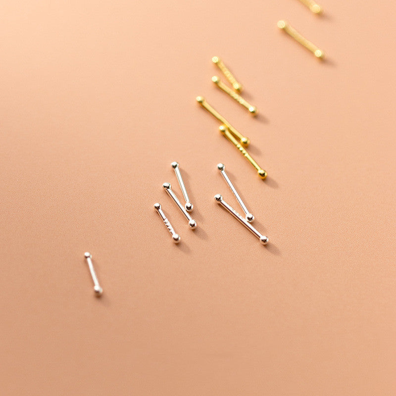 S999 Pure Silver Stud Earrings 4 Pairs Set Of Double-ended df270023 f400 4c40 9172 256a2fac1e8d