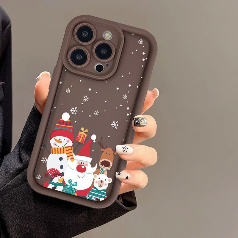 Cute Santa Claus Phone Case Frosted Advanced Christmas Pattern Case For Phone Shockproof Soft Silicone Phone Cover df34ea6a 6