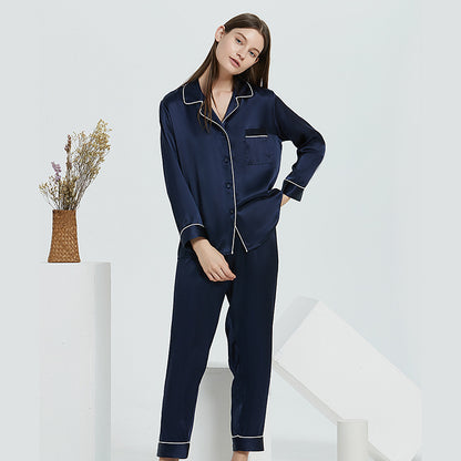 Couple's Silk Pajamas Long-sleeve Suit Silk Homewear df3779cc 2da2 4250 9178 72318cf4a197