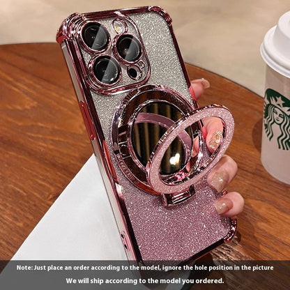 Applicable To 15 Phone Case Iphone16 Glitter Folding Bracket Protective Cover Drop-resistant df43826d fee1 490f 8eb6 c08a34f1