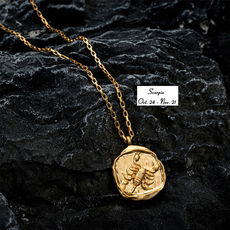 Vacuum Plating 18k Titanium Zodiac Oval Pendant Necklace df5092da 5238 405e a173 8f833b4aa3af