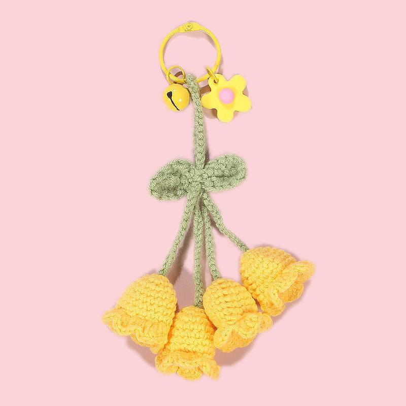 Hand-made Hook Braided Woolen Thread Lily Of The Valley Keychain df5aa12c acc0 4e3e 8377 7f30471c5260