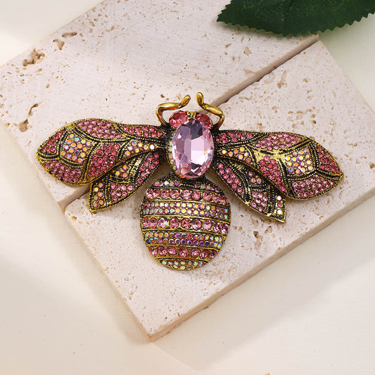Antique Style Fully-jeweled Crystal Bee Brooch Men And Women Dopamine Retro df5e228c 6f05 47f6 98c5 8b4c182f4ab6