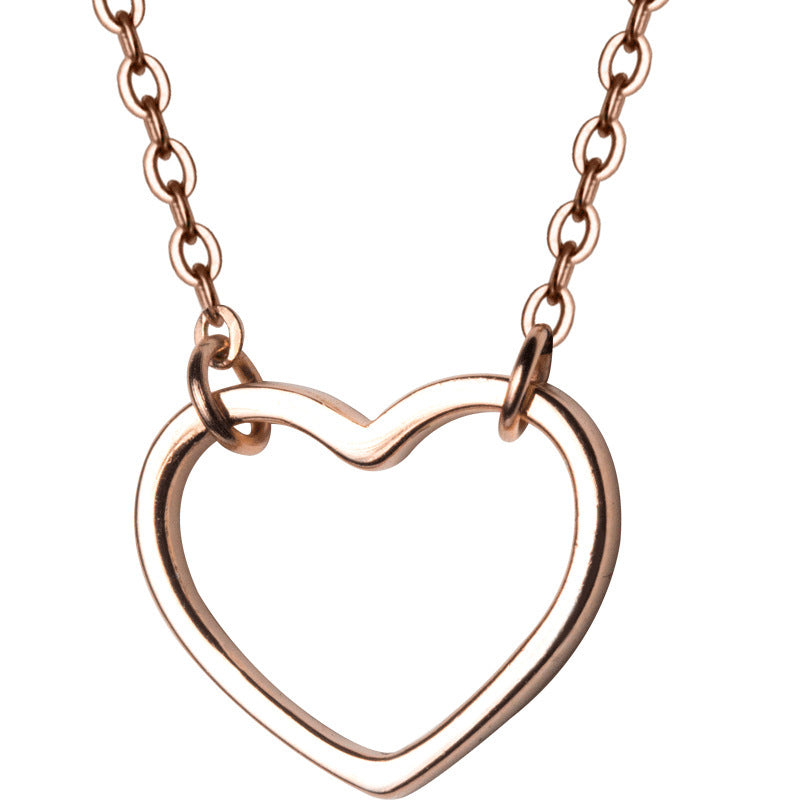 S925 Silver Women's Fashion Sweet Simple Hollow Heart Necklace df63609c 377f 498f a746 838f7cd85d32