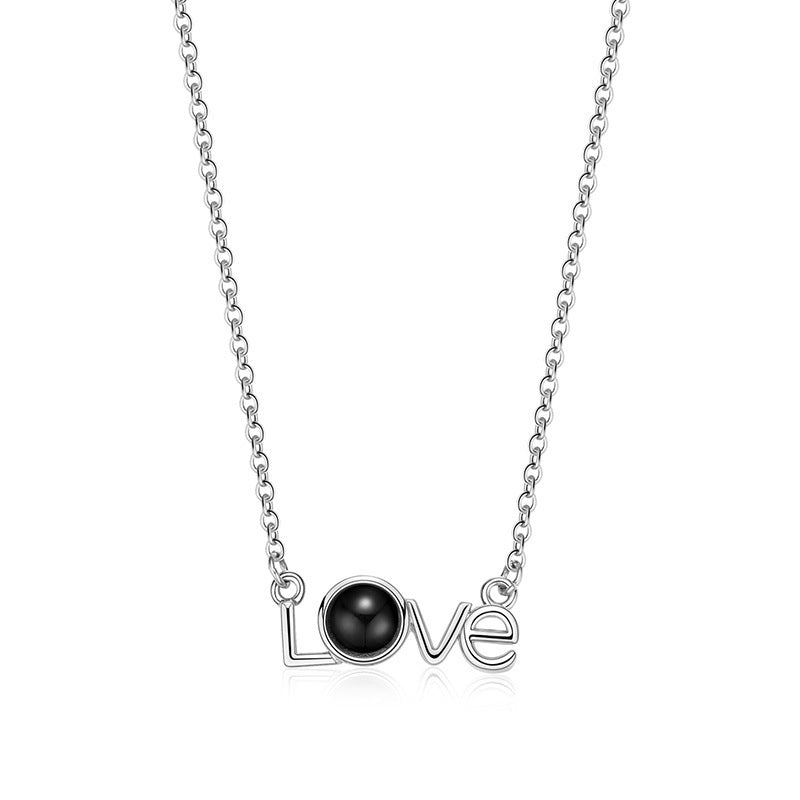 LOVE Shape Pendant Necklace Projection Net Red Jewelry df72312d d257 4b6c 9866 13ad4e7d3962