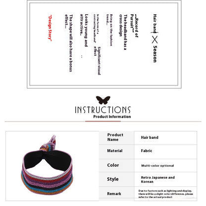 Colorful Knotted Hair Band Rivet Head Rope Wide Edge Fashion