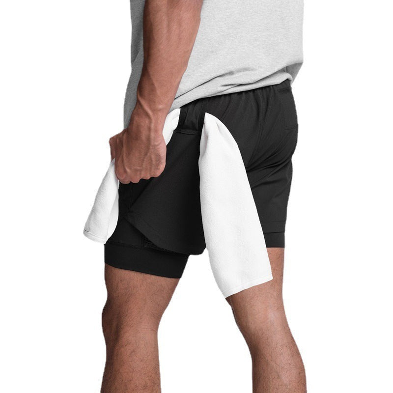 Men's Running Double-layer Fake Two-piece Sports Jogger Pants dfbcc9f4 18ce 40ff aa95 ad4c641e795c