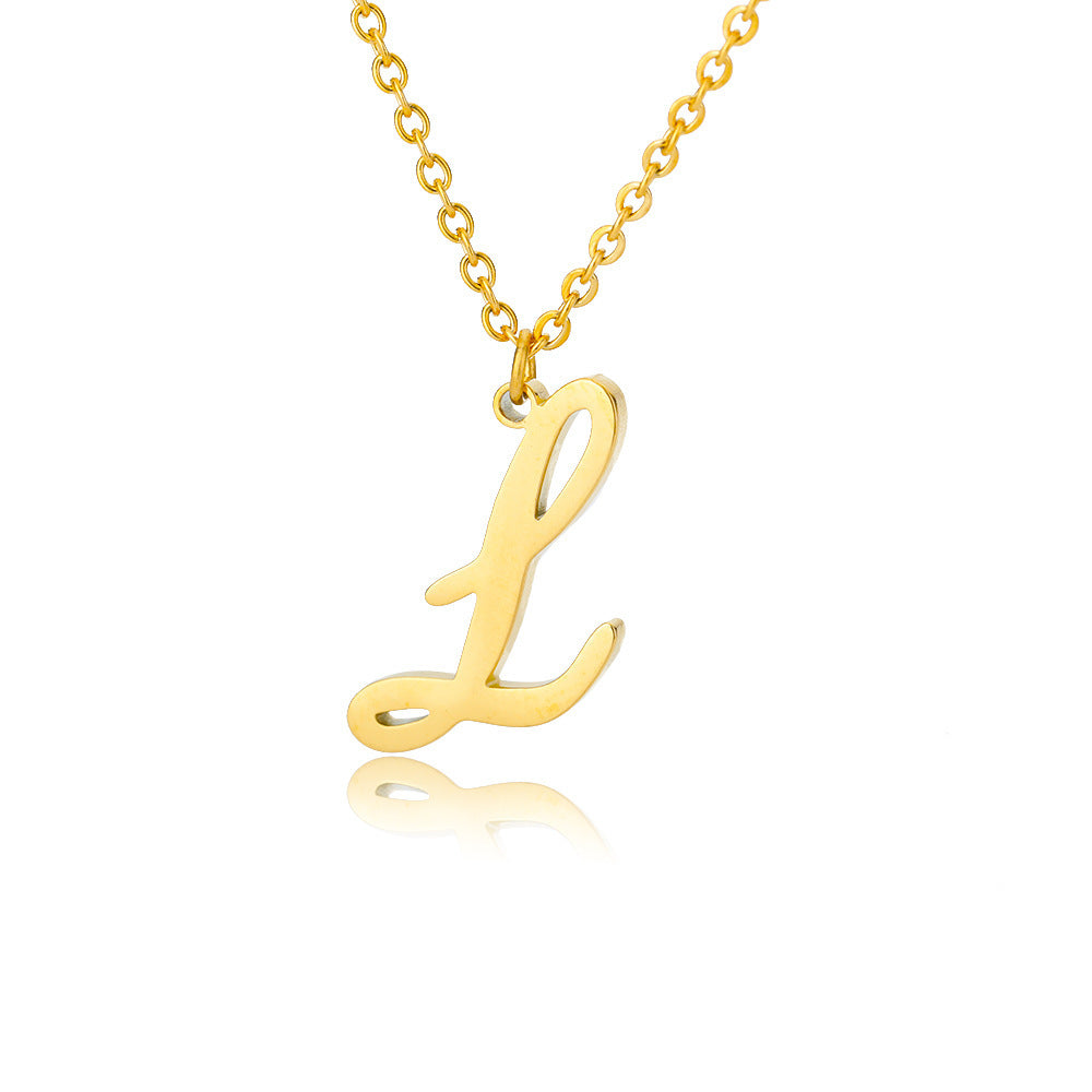 Stainless Steel 26 English Letter Necklace dfc68820 2897 426b bfd4 a21e712f1a97