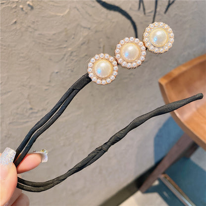 Simple Fluffy Bun Half Bun Hair Tie Elastic Lazy Flower Bud Hairpin Hair Accessories dfcefcef c451 47cf 913f 2378f335f377