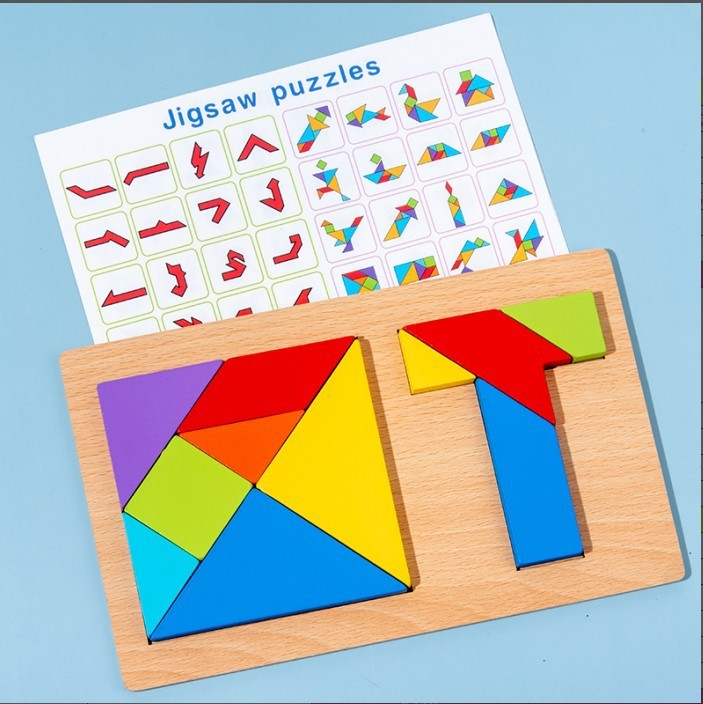 Children's Pine Tangram Early Education Patchwork Toy dfe69f23 a41f 47e3 b179 778e5a203f57