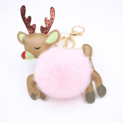 Christmas Deer Pompons Bag Accessories Keychain Pendant dfeefa28 66f5 4f14 afa3 c60a1fdb7fd2