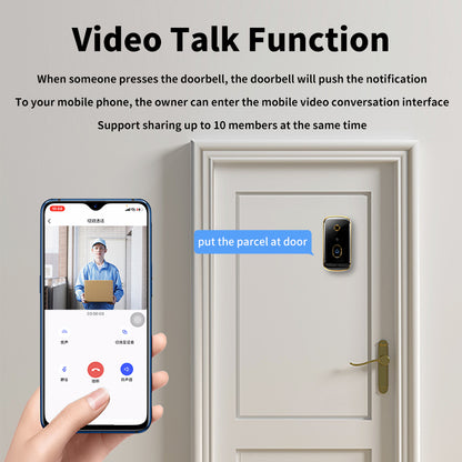 Smart Wireless Video Doorbell X10 – 720P HD, PIR Motion Detection, 2-Way Talk, Night Vision, 3600mAh Battery, Voice Changer d