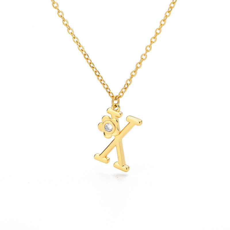 Rose English Alphabet Pendant Necklace e0174f6f 775d 4dab 925b 89cc041dfc7f