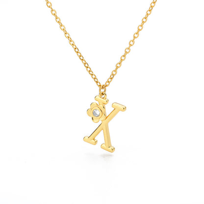 Rose English Alphabet Pendant Necklace e0174f6f 775d 4dab 925b 89cc041dfc7f