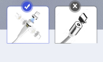 Three In One Data Cable 540 Degree Rotation Spherical Magnetic Charging - 图片 4