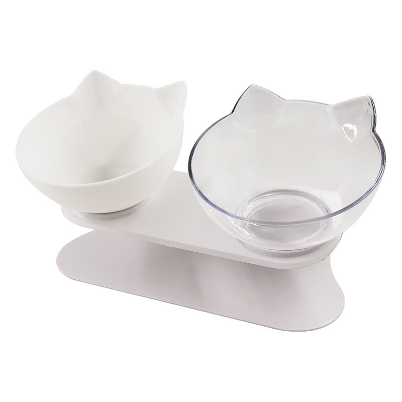 New Inclined Food Cat Ear Oblique Mouth Transparent Single Pet Bowl e0827a51 952a 4254 9412 55ebd847e5c4
