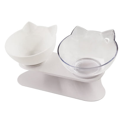 New Inclined Food Cat Ear Oblique Mouth Transparent Single Pet Bowl e0827a51 952a 4254 9412 55ebd847e5c4