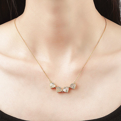 Net Red Clover Enamel Necklace Female e090d262 121c 4e54 a33b f93323814240