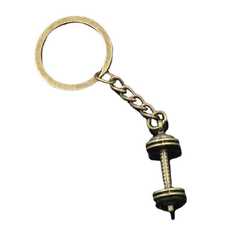 Fashion New Style Dumbbell Fitness Equipment Key Chain Jewelry Vintage Pendant e0916900 3ad6 46d0 8827 b5e2fa67ba49