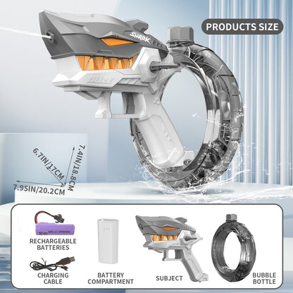 New Shark Electric Water Gun Toys Fully Automatic Continuous Fire Water Gun Large Capacity Beach Summer Children's Water Play