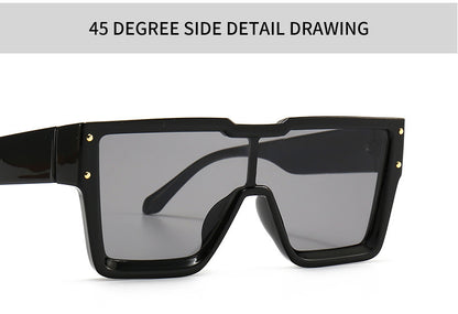 Oversized One Lens Square Sunglasses Fashion Men Women
