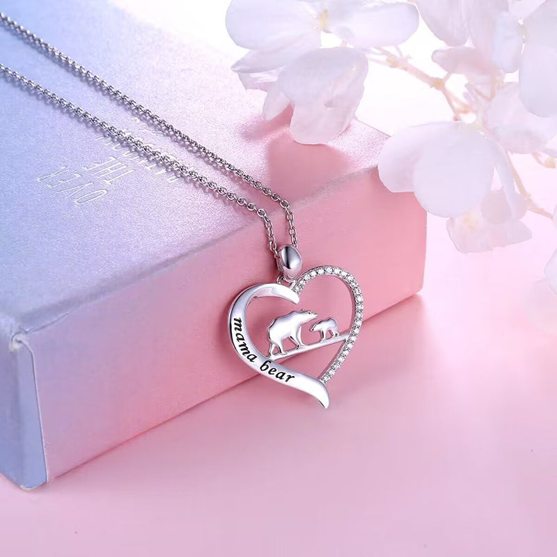 2023 New Fashion Mama Bear Crystal Heart Pendant Necklace - HD Wireless Product #2