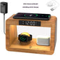 Multifunctional Bamboo Table Lamp Alarm Clock Wireless Charger - 图片 7