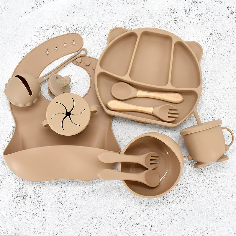 Infant Feeding Tableware Set Divided Grid Silicone Dinner Plate e11a9367 9b10 4132 8ad1 3fe47006c04f