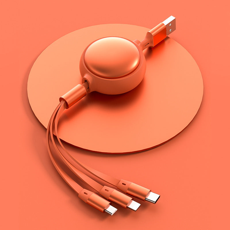 3 In1 USB Cable Micro USB Type C Cable 3 In 1 2.4A Retractable USB C Charging Cable - 图片 3