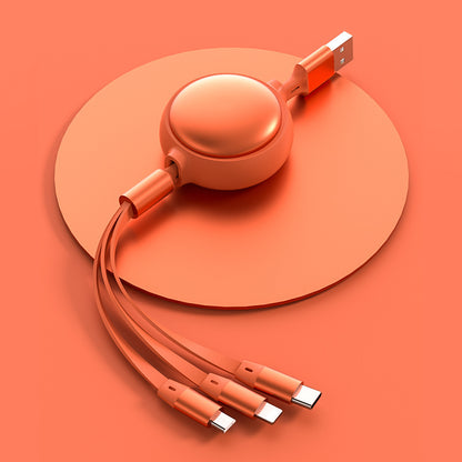 3 In1 USB Cable Micro USB Type C Cable 3 In 1 2.4A Retractable USB C Charging Cable - 图片 3