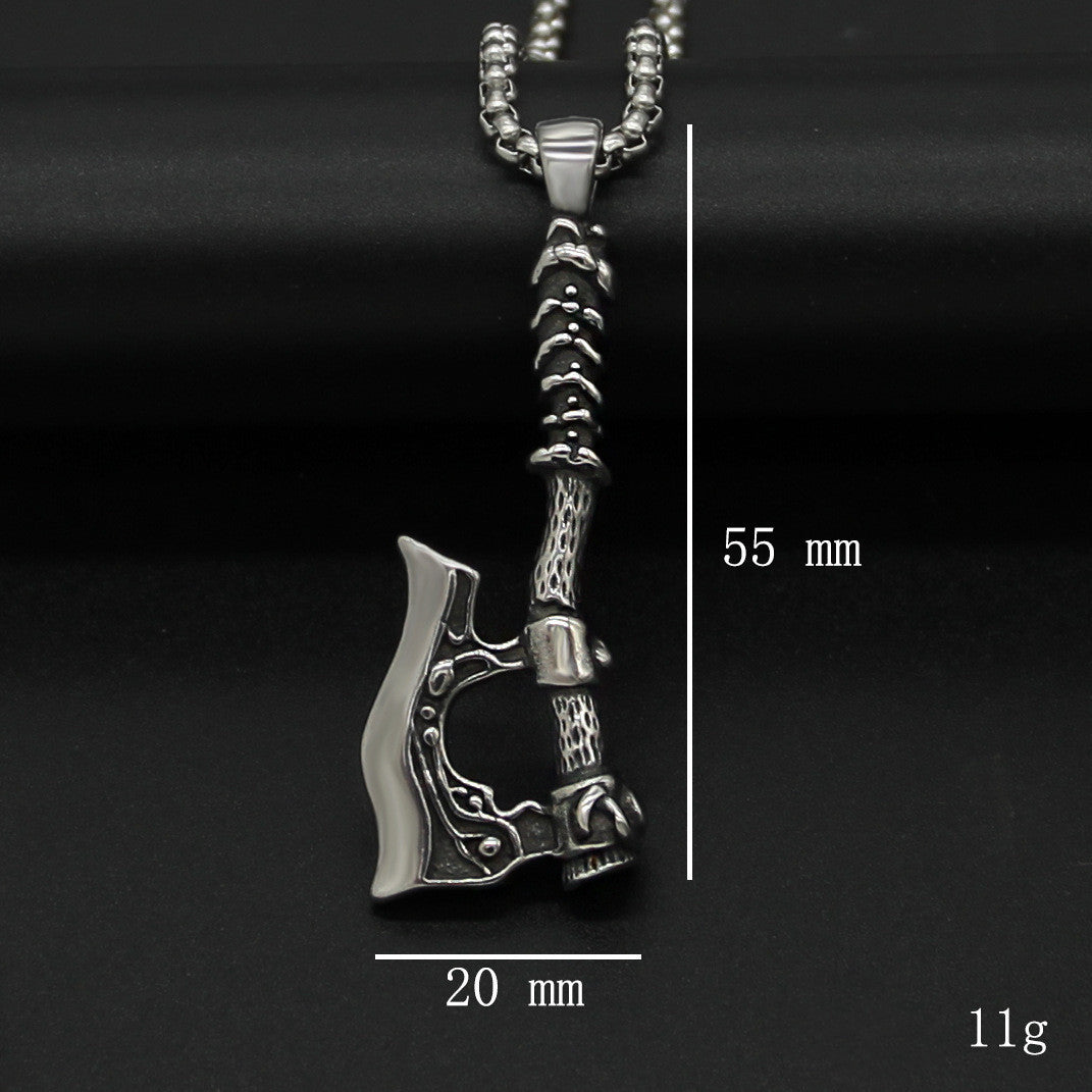 Double Sided Axe Necklace Odin Legend Titanium Steel Chain e14a7e17 d649 4e37 9bc3 245b5ecff2ac
