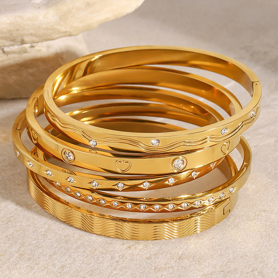 European And American Stainless Steel Zircon Bracelet Buckle Bracelet e1601f3e 6c41 4d7b 89ec 2f250a6b13bb