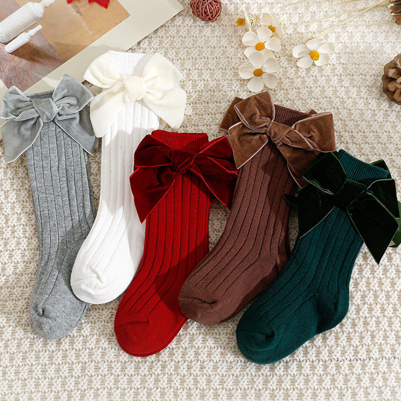 Children's Christmas New Year Lint Bowknot Baby's Socks e166288a 0dee 4d66 a45e b0f5398c1789