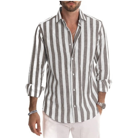 Striped Long-sleeved Casual Men's Shirt e17ecede 637b 4d25 83e1 6bce3f06cfe2