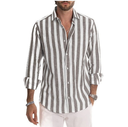 Striped Long-sleeved Casual Men's Shirt e17ecede 637b 4d25 83e1 6bce3f06cfe2