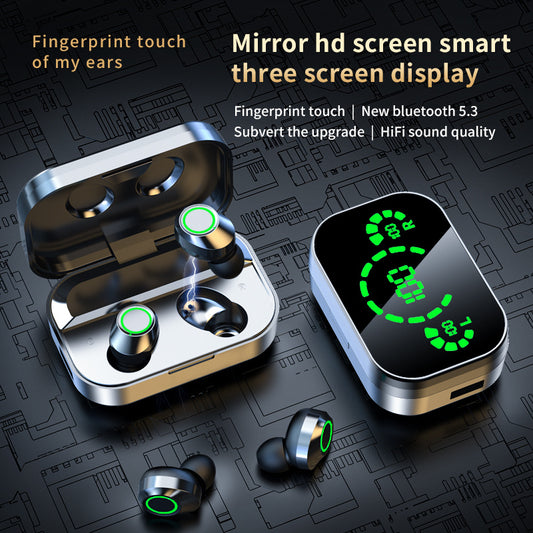 YD03 Wireless Bluetooth-compatible Headset TWS Large Screen Smart Digital Display In Ear Breathing Light e18cca14 8953 4cf9 9