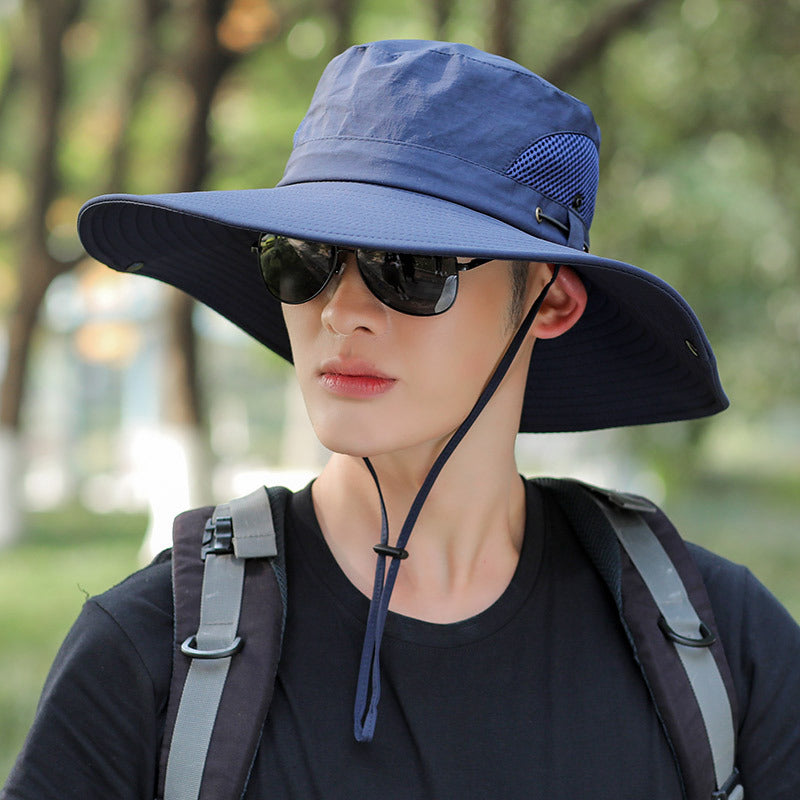Men's Big Brim Sun Protection Fishing Fisherman Hat e1949777 ce06 4b22 86f3 33dc9b5a5576