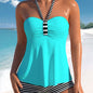 Solid Color Black And White Striped Off-shoulder Swimsuit Suit e1997fcf 308a 48be 87f6 1302191e5337